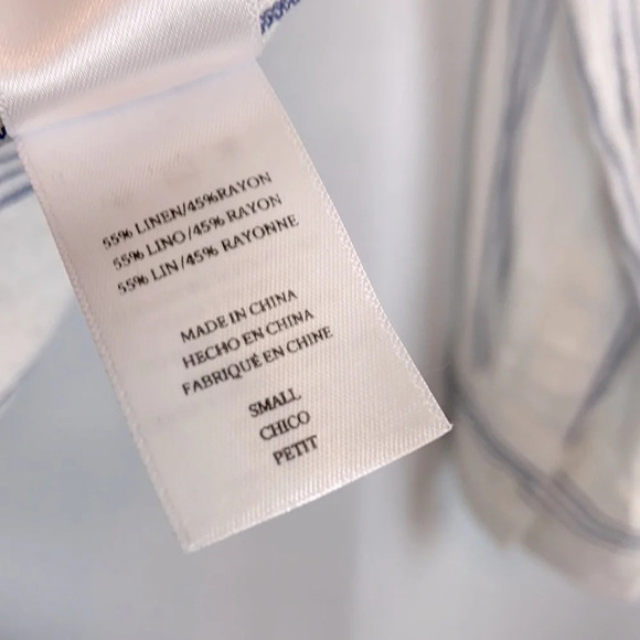 Rails Matea Flamenco Stripe Long Sleeve Linen Blend Top Size Small - Picture 6 of 9